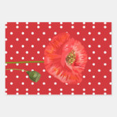 Rote Pflaumen und Polka-Punkte Geschenkpapier Set (Vorderseite 3)