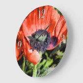 Rote Pflaumen und Stamen Blume Foto Clock Große Wanduhr (Winkel)