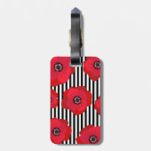 Rote Pflaumen und Streifen - Mit Monogramm Gepäckanhänger (Rückseite vertikal)