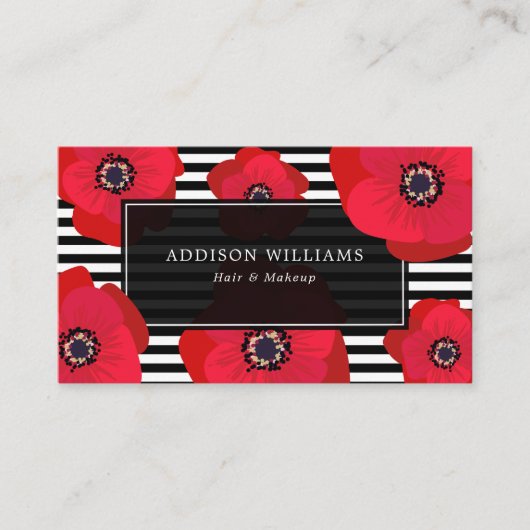 Rote Pflaumen und Streifen Visitenkarte (Vorderseite)