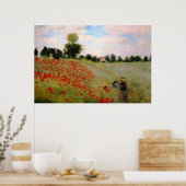 Rote Pflaumen von Monet - Mohnfeld Parasol-Frau Poster (Küche)