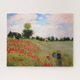 Rote Pflaumen von Monet - Mohnfeld Parasol-Frau Puzzle