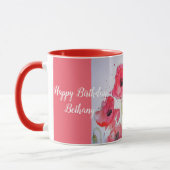 Rote Pflaumen Wasserfarben Damen Tasse Scarlet (Links)