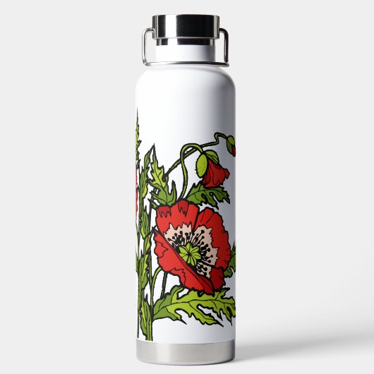 Rote Pflaumen Wasserflasche Trinkflasche (Rückseite)