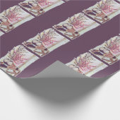 Rote Pflaumenblüten Geschenkpapier (Ecke)