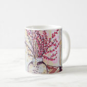 Rote Pflaumenblüten Kaffeetasse (VorderseiteRechts)