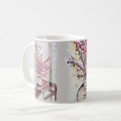 Rote Pflaumenblüten Kaffeetasse (Vorderseite Links)