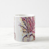 Rote Pflaumenblüten Kaffeetasse (Mittel)