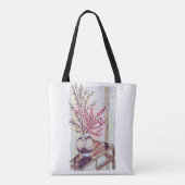Rote Pflaumenblüten Tasche (Rückseite)