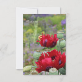 Rote Pflücke im Garten Mitteilungskarte