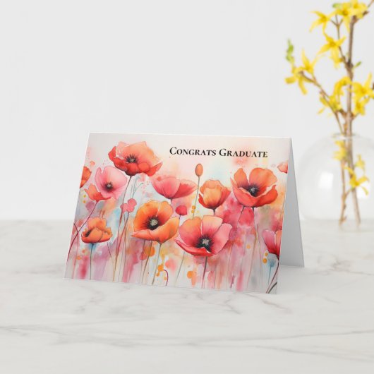 Rote Pflücke in einem Abschluss mit Wasserfarbenfe Karte (Gelbe Blume)