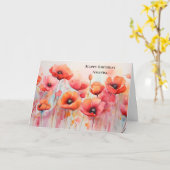 Rote Pflücke in einem Feldwasser Geburtstag Karte (Gelbe Blume)