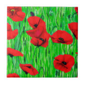 Rote Pflücke in einem grünen Feld Fliese (Vorderseite)