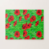 Rote Pflücke in einem grünen Feld Puzzle (Horizontal)