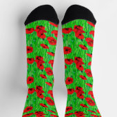 Rote Pflücke in einem grünen Feld Socken (Oben)