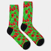 Rote Pflücke in einem grünen Feld Socken (Rechts)