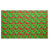 Rote Pflücke in einem grünen Feld Stoff (Yard (91,4 cm))