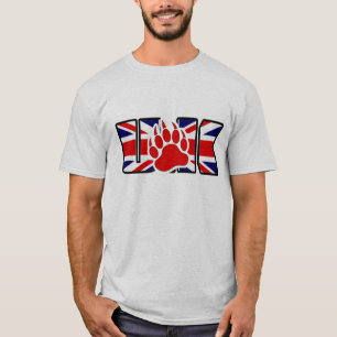 ROTE PFOTE AUF DER U.K-FLAGGE U.K-BÄR T-Shirt