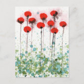 Rote Pfoten Blume Wasserfarben Postkarte (Vorderseite)