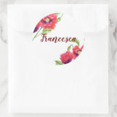 Rote Pfoten Runder Aufkleber (Tasche)