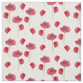 Rote Pfoten Wasserfarbene Wildblumen Botanische Ku Stoff (Muster)