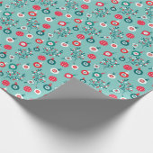 Rote Pickleballs, winziges 🎄 Weihnachtsmuster Geschenkpapier (Ecke)