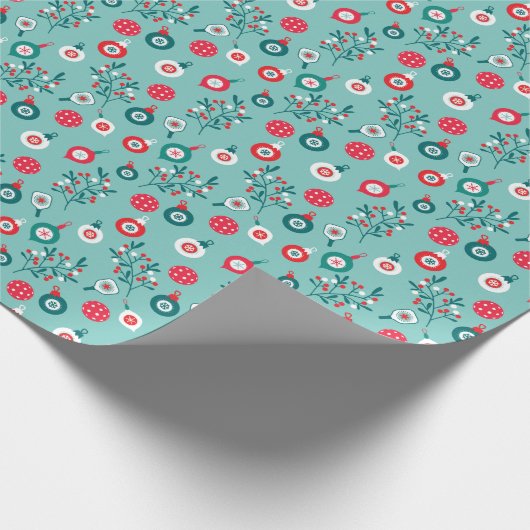 Rote Pickleballs, winziges 🎄 Weihnachtsmuster Geschenkpapier (Ecke)