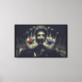 Rote Pille Blaue Pille Augenblick Erweckte Leinwan Leinwanddruck (Vorderseite)