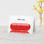 Rote Pille - Grußkarte Karte (Gelbe Blume)