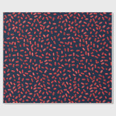 Rote Pillen Wiederholungsmuster Geschenkpapier (Flach)