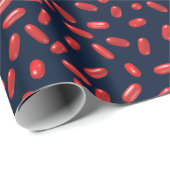 Rote Pillen Wiederholungsmuster Geschenkpapier (Rolleneckpunkt)