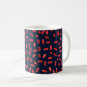Rote Pillen Wiederholungsmuster Kaffeetasse (VorderseiteRechts)
