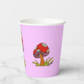 Rote Pilz-Kaffeetasse Pappbecher (Rückseite)