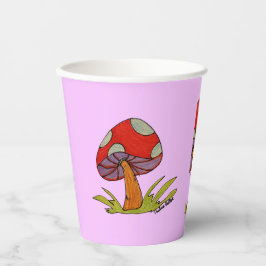 Rote Pilz-Kaffeetasse Pappbecher