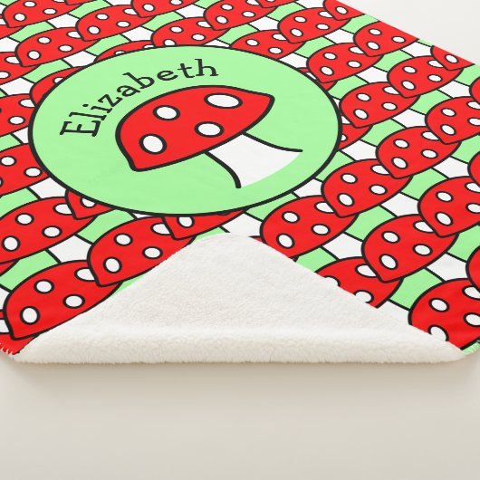 Rote Pilz Sherpa Decke Sherpadecke (3/4)