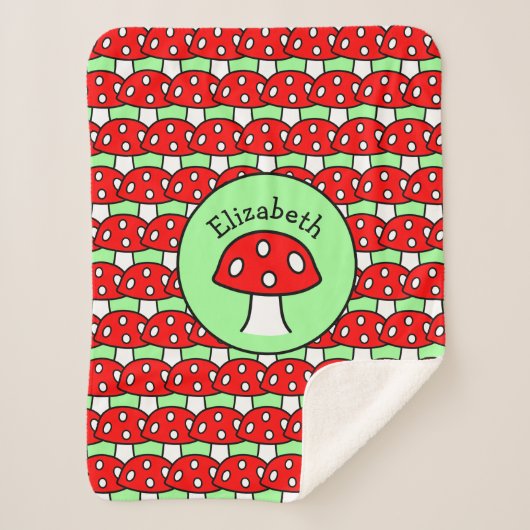 Rote Pilz Sherpa Decke Sherpadecke (Vorderseite)