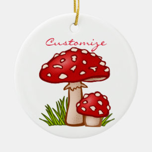 Rote Pilze Amanita Thunder_Cove Keramik Ornament