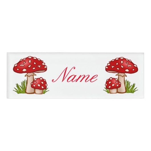 Rote Pilze Amanita Thunder_Cove Namenschild (Vorderseite)