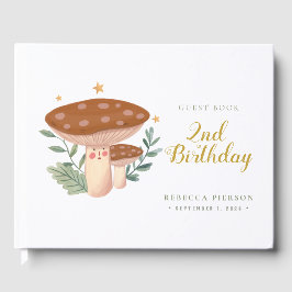 Rote Pilze aus Aquarellfarben Geburtstagskorb Gästebuch