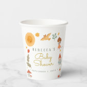 Rote Pilze aus Holz Babydusche Papiertüten Pappbecher (Rückseite)