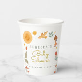 Rote Pilze aus Holz Babydusche Papiertüten Pappbecher (Vorderseite)