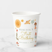 Rote Pilze aus Holz Babydusche Papiertüten Pappbecher (Rückseite)