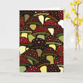 Rote Pilze-Grußkarte Karte (Gelbe Blume)