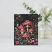 Rote Pilze in einem Fantasy-Wald Postkarte (Stehend Vorderseite)