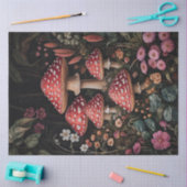 Rote Pilze in einem Fantasy-Wald Seidenpapier (Basteln)