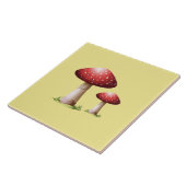 Rote Pilze Keramik Fliese (Seite)