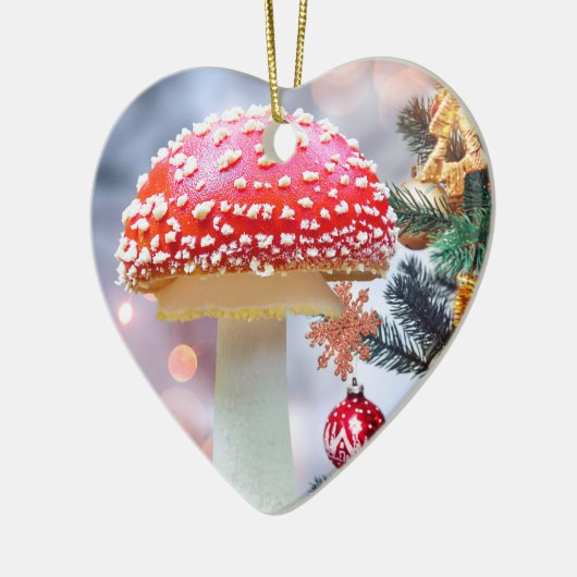 Rote Pilze Keramik Ornament (Links)