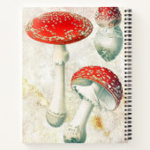 Rote Pilze murel verblassten beängstigenden Hinter Notizblock (Rückseite)