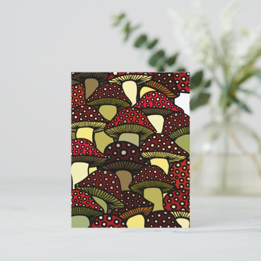 Rote Pilze Postkarte (Stehend Vorderseite)