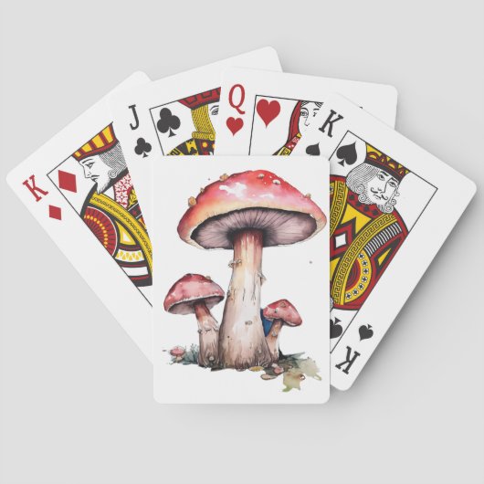 Rote Pilze Spielkarten (Rückseite)
